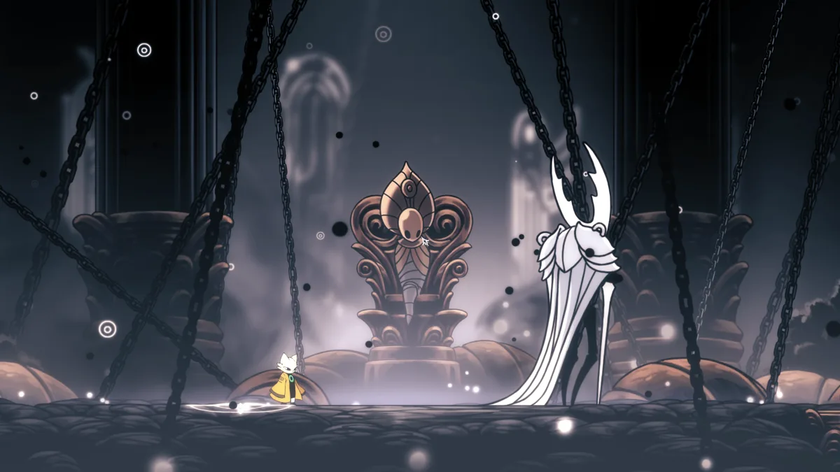 Yi from Nine Sols faces Pure Vessel in Hollow Knight Godhome in a Hollow Sols creator screenshot
