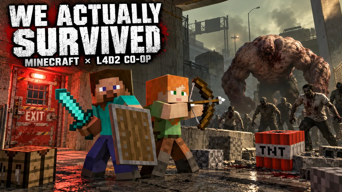 L4D2 × Minecraft promotional illustration published by the creator; not gameplay
